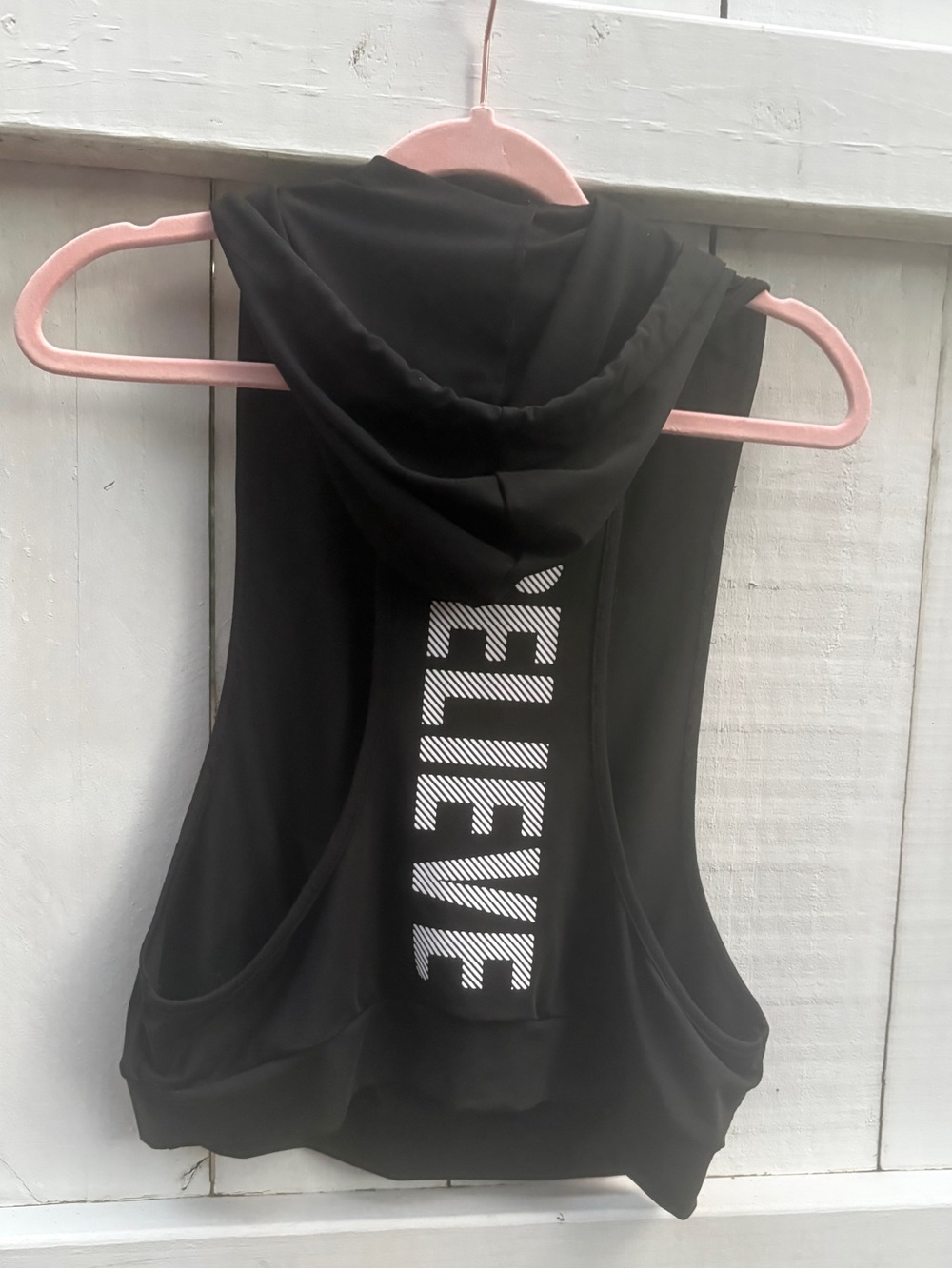 SHEIN Sleeveless Hooded Sports Tank Top Black Size Medium - Picture 7 of 7